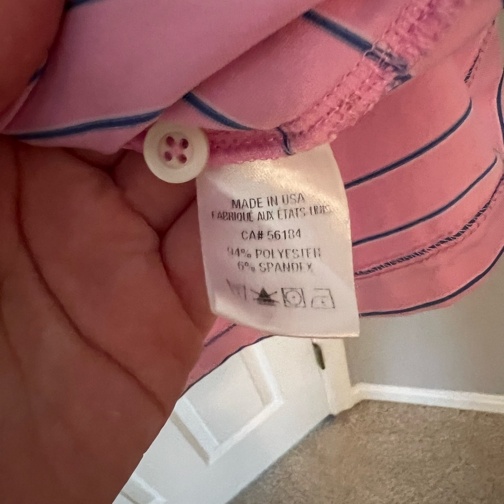 Fairway & Greene Pink Striped Golf Shirt - Picture 4 of 6